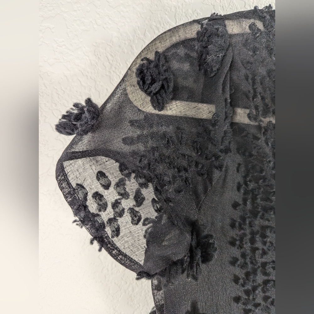 Anthropologie Sunday in Brooklyn Black Floral Appliqué Mini Dress - Picture 6 of 15
